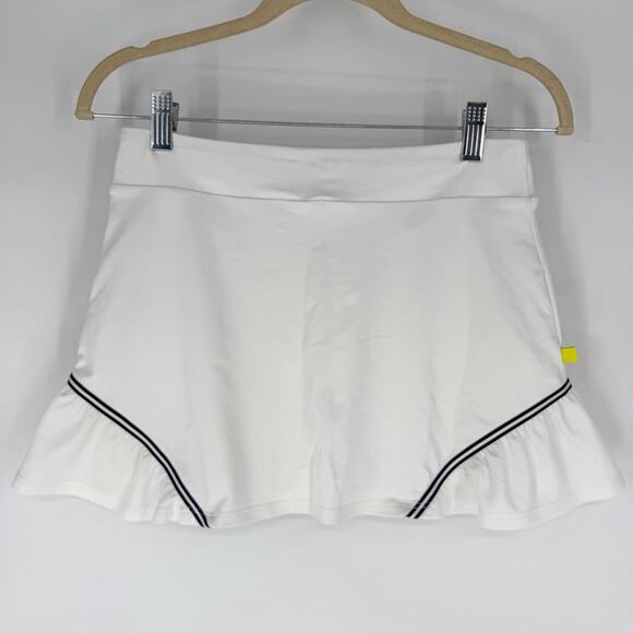 L’Oeuf Poché Baseline Tennis Top and Skort Matching Set White with Navy Trim Sm - Picture 9 of 15